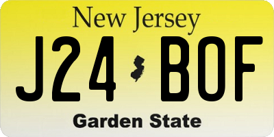NJ license plate J24BOF
