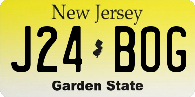 NJ license plate J24BOG