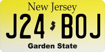 NJ license plate J24BOJ