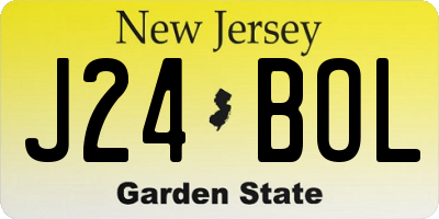 NJ license plate J24BOL