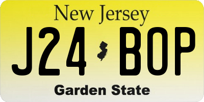 NJ license plate J24BOP