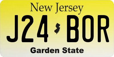 NJ license plate J24BOR