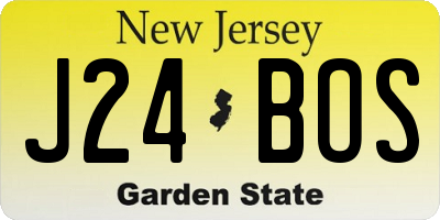 NJ license plate J24BOS