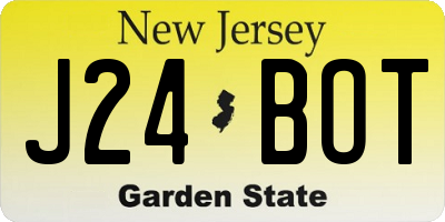 NJ license plate J24BOT