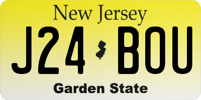 NJ license plate J24BOU