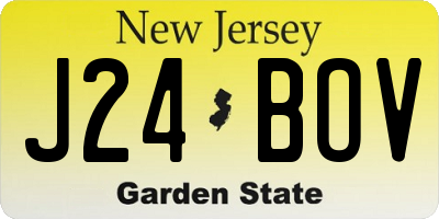 NJ license plate J24BOV