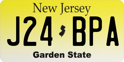 NJ license plate J24BPA