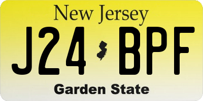 NJ license plate J24BPF