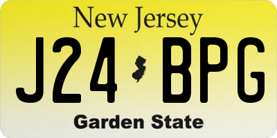 NJ license plate J24BPG