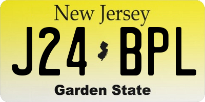 NJ license plate J24BPL