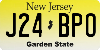 NJ license plate J24BPO