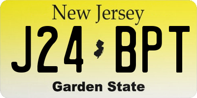 NJ license plate J24BPT