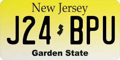 NJ license plate J24BPU