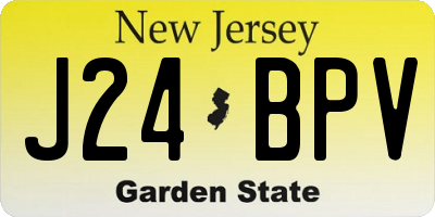 NJ license plate J24BPV