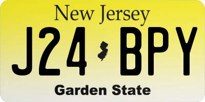 NJ license plate J24BPY