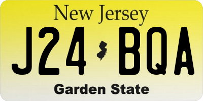 NJ license plate J24BQA