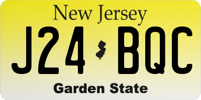NJ license plate J24BQC