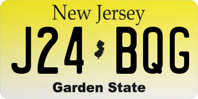 NJ license plate J24BQG