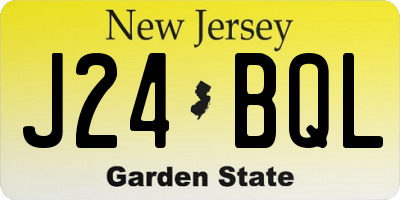 NJ license plate J24BQL