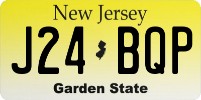 NJ license plate J24BQP