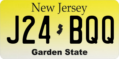 NJ license plate J24BQQ