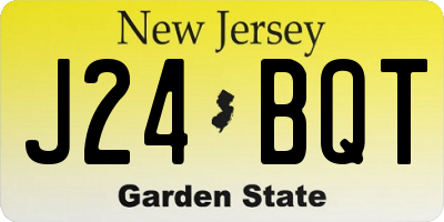 NJ license plate J24BQT