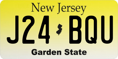 NJ license plate J24BQU