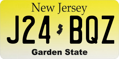 NJ license plate J24BQZ
