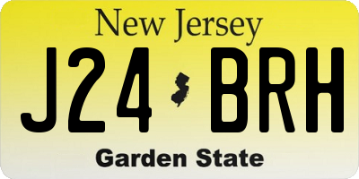 NJ license plate J24BRH