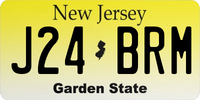 NJ license plate J24BRM
