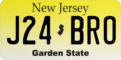 NJ license plate J24BRO