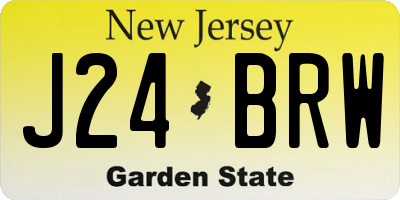NJ license plate J24BRW