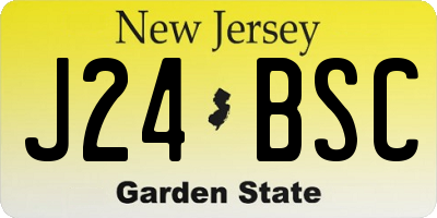 NJ license plate J24BSC