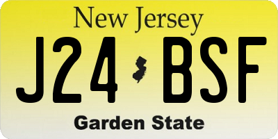 NJ license plate J24BSF
