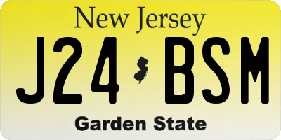 NJ license plate J24BSM