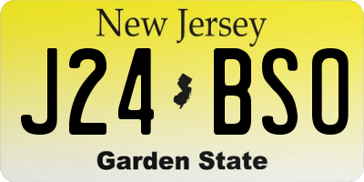 NJ license plate J24BSO