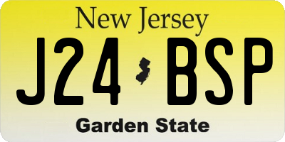 NJ license plate J24BSP