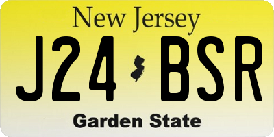 NJ license plate J24BSR