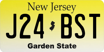 NJ license plate J24BST