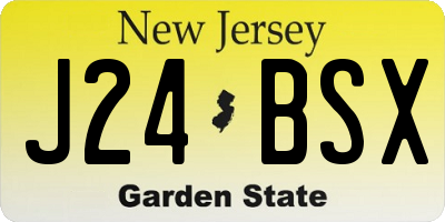 NJ license plate J24BSX