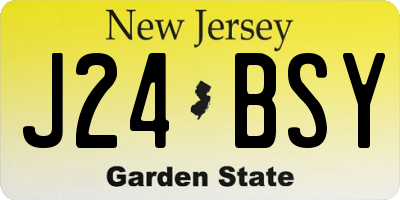 NJ license plate J24BSY