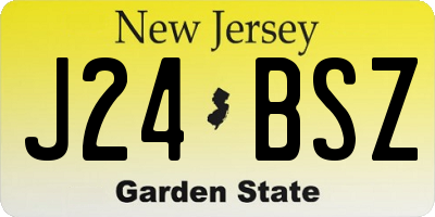 NJ license plate J24BSZ