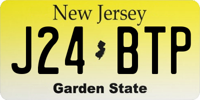 NJ license plate J24BTP