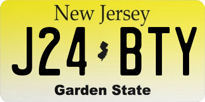 NJ license plate J24BTY