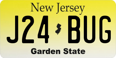 NJ license plate J24BUG