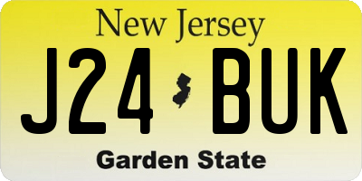 NJ license plate J24BUK