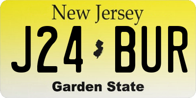 NJ license plate J24BUR