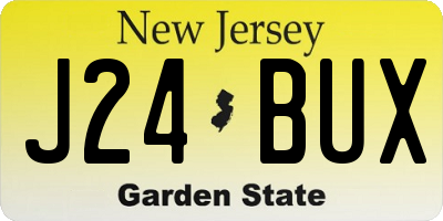 NJ license plate J24BUX