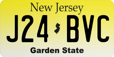 NJ license plate J24BVC