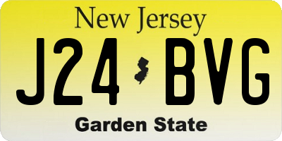 NJ license plate J24BVG